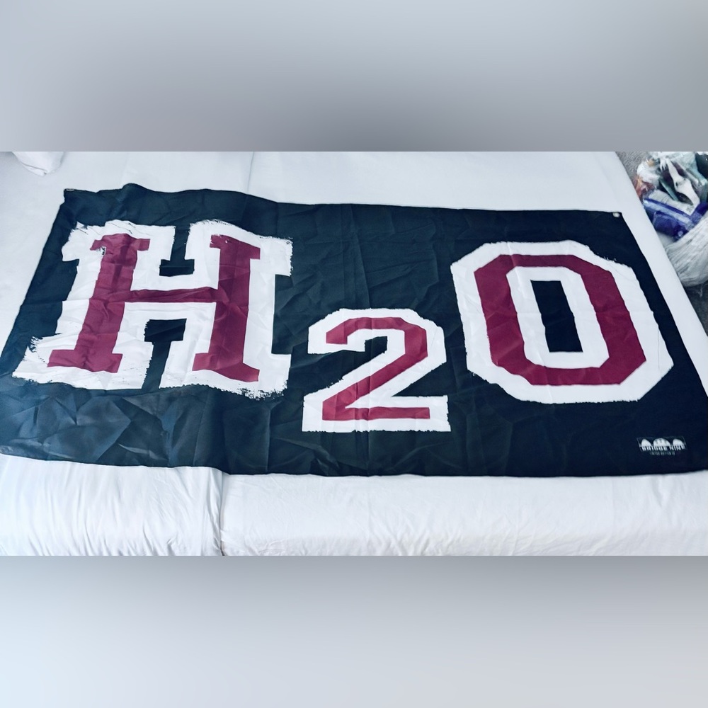 H2O Vintage NYHC Black, White & Red H2O Logo Banner - RARE
